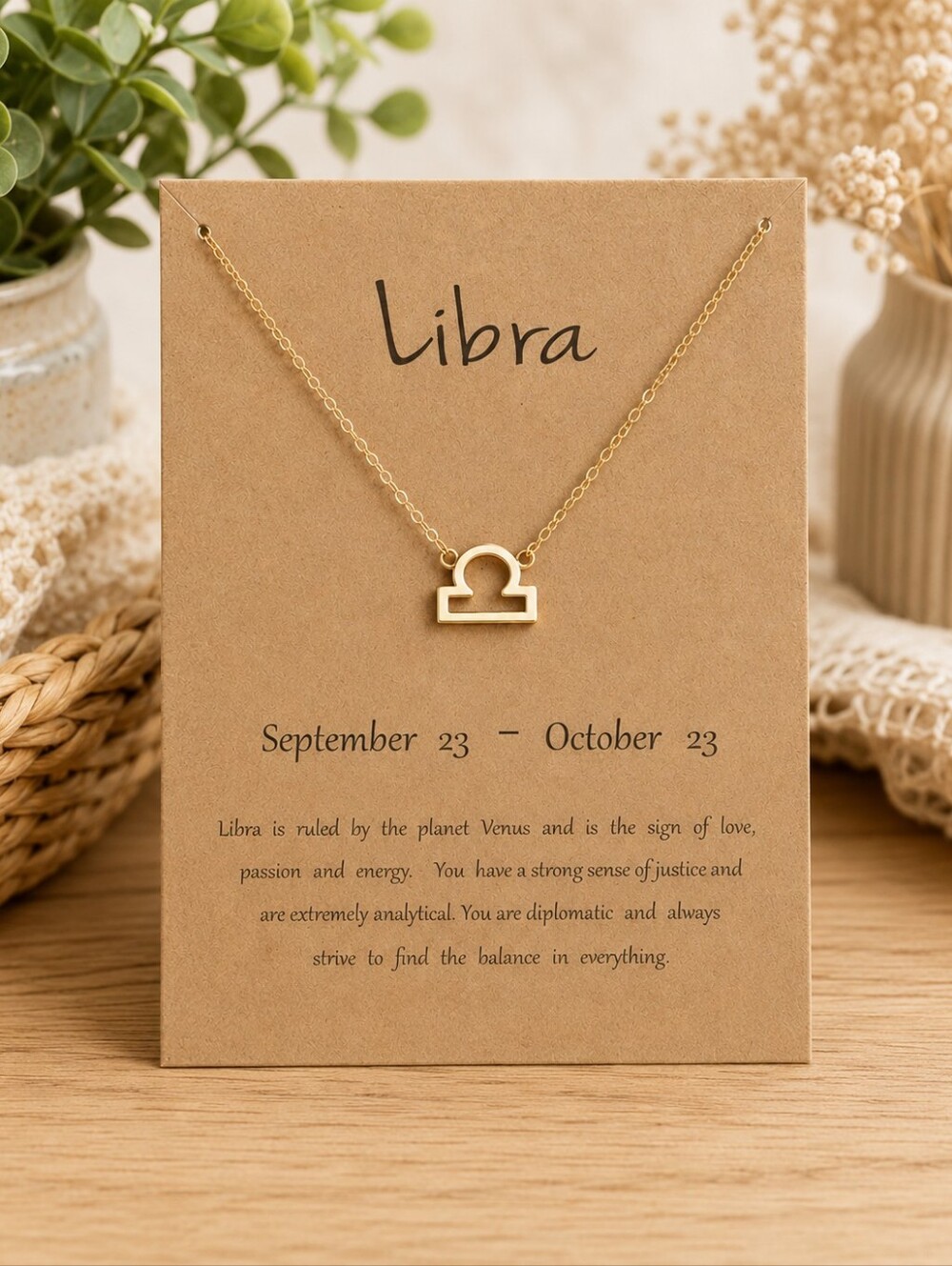 Liberal gold tones horoscopes celestial astrology necklace